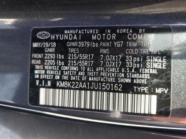 VIN KM8K22AA1JU150162 2018 Hyundai Kona, Sel no.13