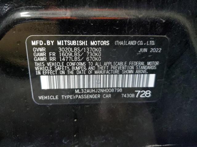 2022 MITSUBISHI MIRAGE ES - ML32AUHJ2NH008798