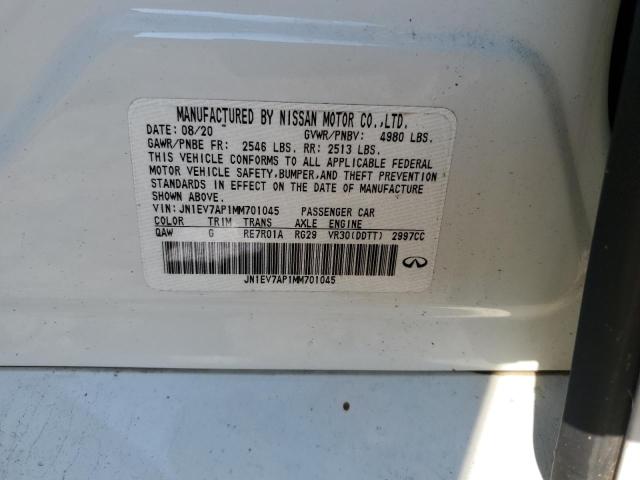 2021 INFINITI Q50 PURE - JN1EV7AP1MM701045