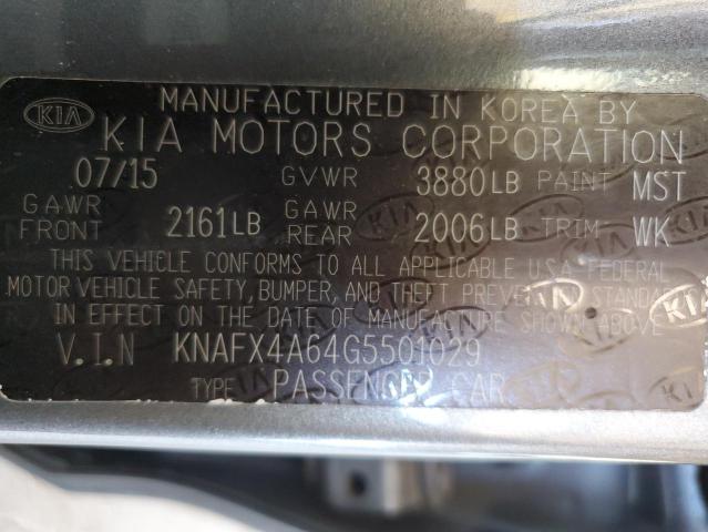 VIN KNAFX4A64G5501029 2016 KIA Forte, LX no.12