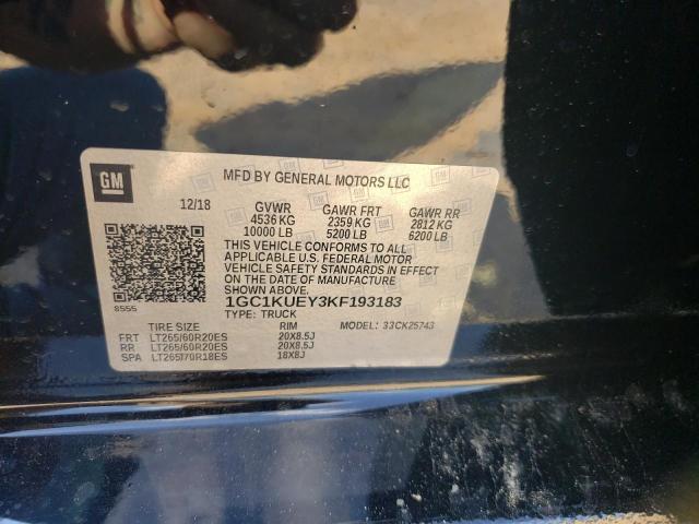 2019 CHEVROLET SILVERADO - 1GC1KUEY3KF193183