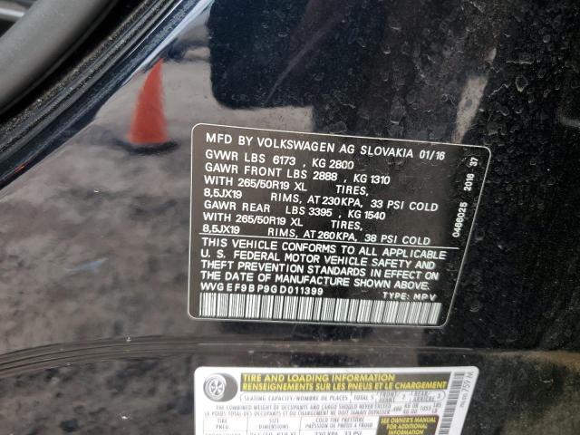 2016 VOLKSWAGEN TOUAREG SP WVGEF9BP9GD011399