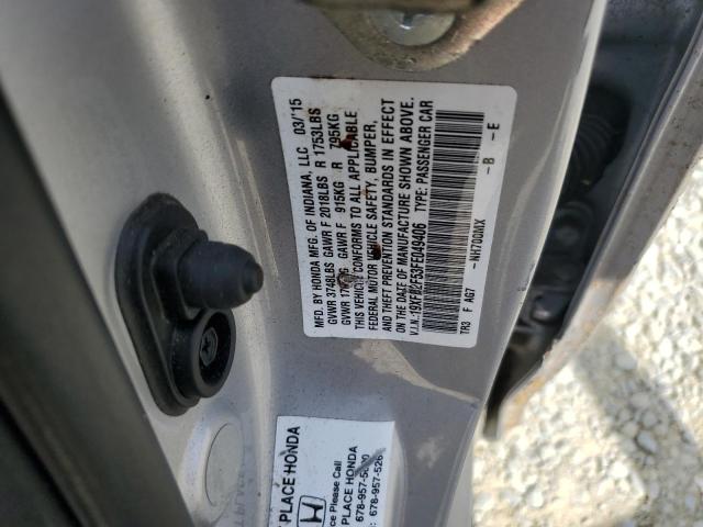 2015 HONDA CIVIC LX - 19XFB2F53FE049406