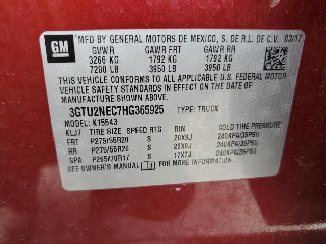 2017 GMC SIERRA K15 - 3GTU2NEC7HG365925