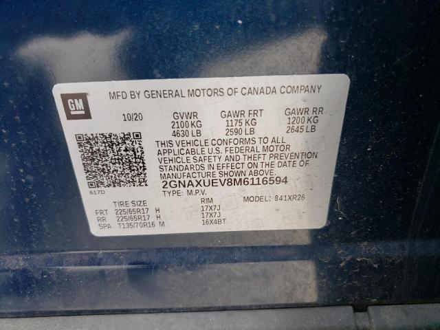 VIN 2GNAXUEV8M6116594 2021 CHEVROLET EQUINOX no.13