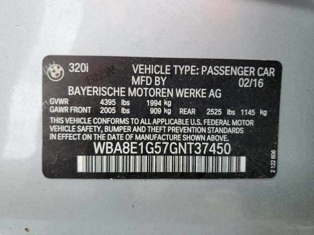 VIN WBA8E1G57GNT37450 2016 BMW 3 Series, 320 I no.12