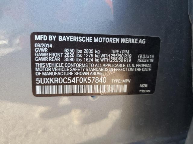 VIN 5UXKR0C54F0K57840 2015 BMW X5, Xdrive35I no.12