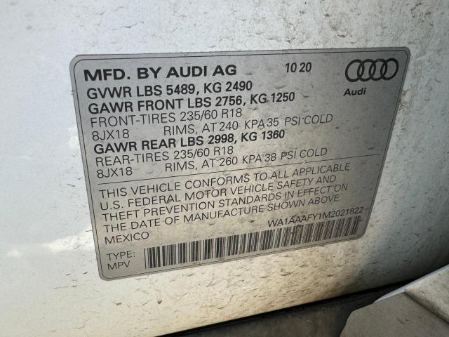 VIN WA1AAAFY1M2021822 2021 Audi Q5, Premium no.10