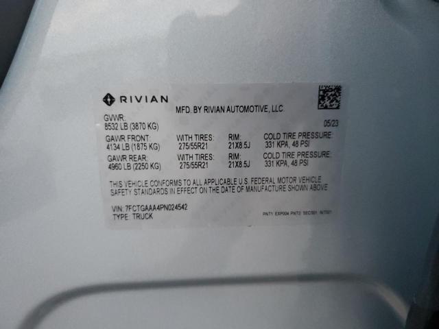 VIN 7FCTGAAA4PN024542 2023 Rivian R1T, Adventure no.12