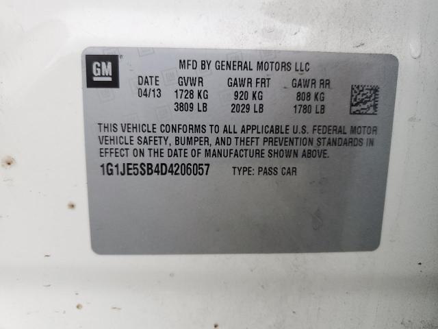 2013 CHEVROLET SONIC LTZ 1G1JE5SB4D4206057  70926004