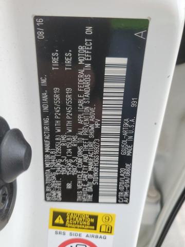 2016 TOYOTA HIGHLANDER - 5TDYKRFH3GS169273