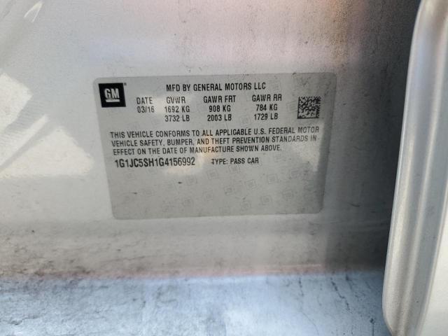 2016 CHEVROLET SONIC LT - 1G1JC5SH1G4156992