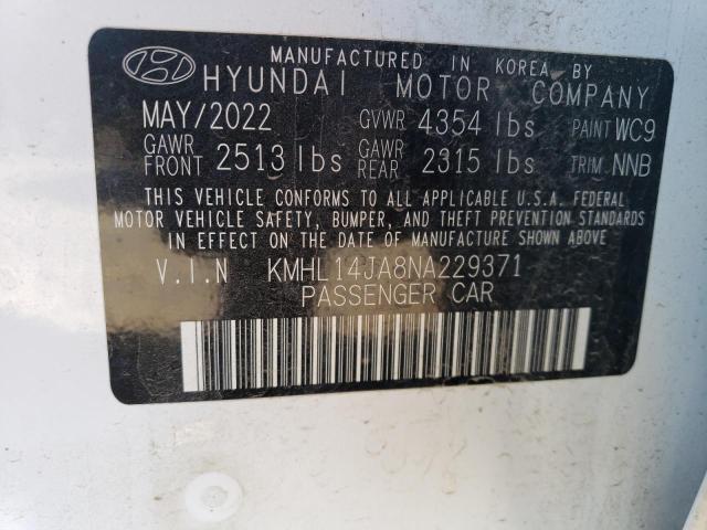 2022 HYUNDAI SONATA SEL - KMHL14JA8NA229371