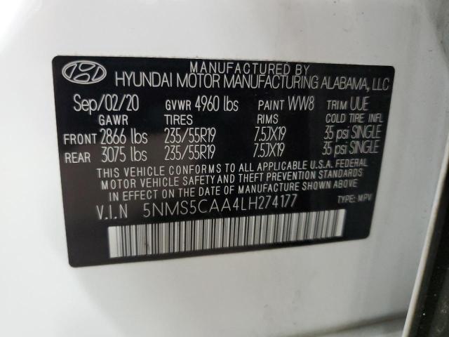 2020 HYUNDAI SANTA FE L - 5NMS5CAA4LH274177