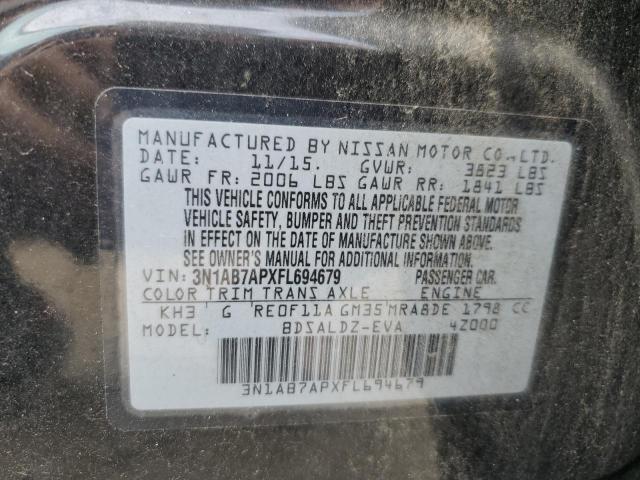 2015 NISSAN SENTRA S - 3N1AB7APXFL694679