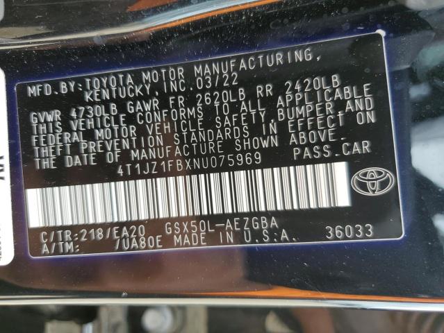 VIN 4T1JZ1FBXNU075969 2022 Toyota Avalon, Xle no.12