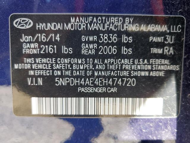 VIN 5NPDH4AE4EH474720 2014 Hyundai Elantra, SE no.12