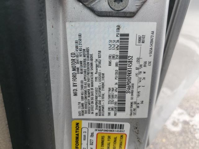 VIN 3FA6P0HD9KR145852 2019 Ford Fusion, SE no.12