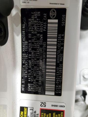 2019 TOYOTA CAMRY L - 4T1B11HK3KU717565