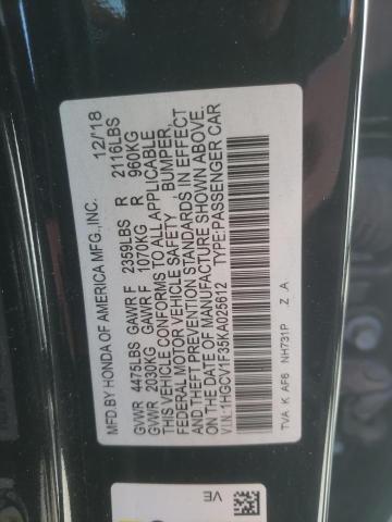 VIN 1HGCV1F35KA025612 2019 Honda Accord, Sport no.12