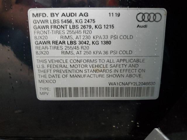 2020 AUDI Q5 PRESTIG WA1CNAFY2L2046630