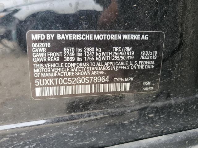 VIN 5UXKT0C52G0S78964 2016 BMW X5, Xdr40E no.13