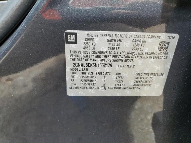 2017 CHEVROLET EQUINOX LS - 2GNALBEK5H1552179
