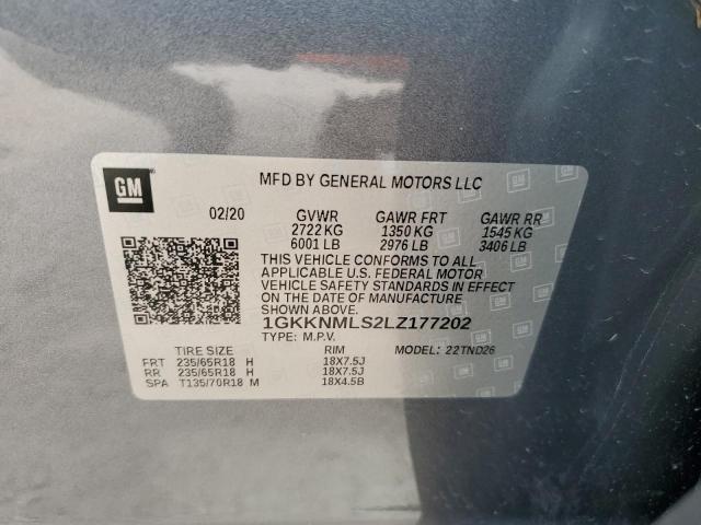 2020 GMC ACADIA SLT 1GKKNMLS2LZ177202  70293734