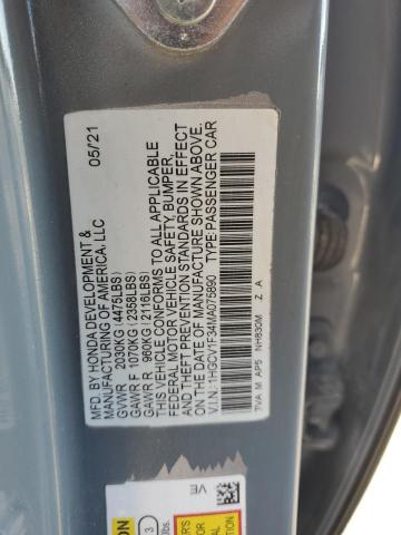 VIN 1HGCV1F34MA075890 2021 Honda Accord, Sport no.12