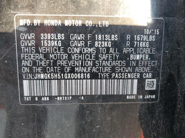 2016 HONDA FIT LX - JHMGK5H51GX006816