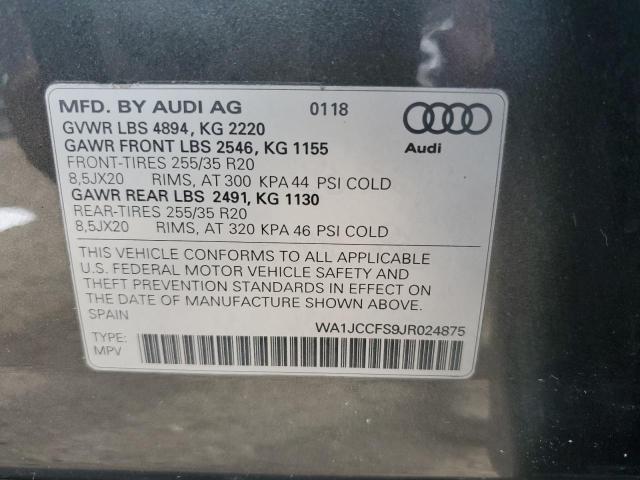 VIN WA1JCCFS9JR024875 2018 Audi Q3, Premium Plus no.13