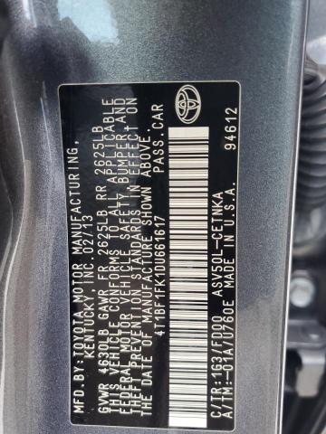 VIN 4T1BF1FK1DU661617 2013 Toyota Camry, L no.12