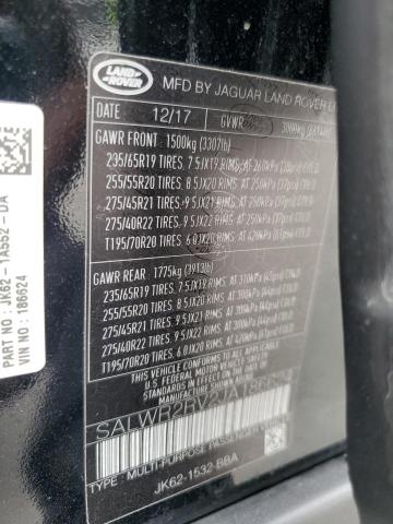 2018 LAND ROVER RANGE ROVE - SALWR2RV2JA186624