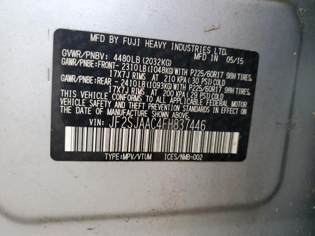 2015 SUBARU FORESTER 2 - JF2SJAAC4FH837446