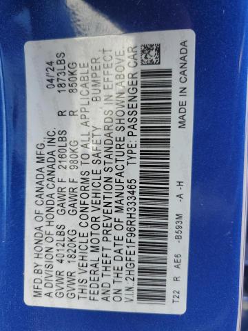 2024 HONDA CIVIC TOUR - 2HGFE1F96RH333465