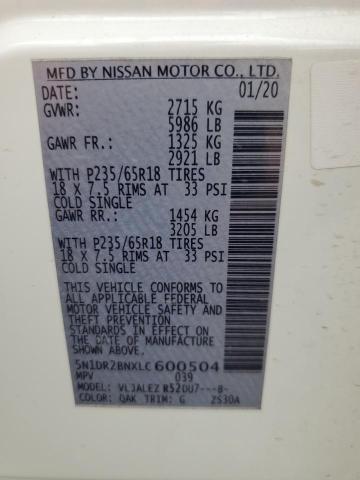 2020 NISSAN PATHFINDER - 5N1DR2BNXLC600504