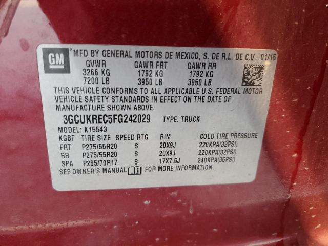2015 CHEVROLET SILVERADO - 3GCUKREC5FG242029