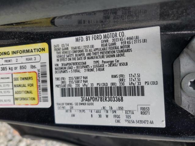 VIN 3FA6P0H78ER303368 2014 Ford Fusion, SE no.12