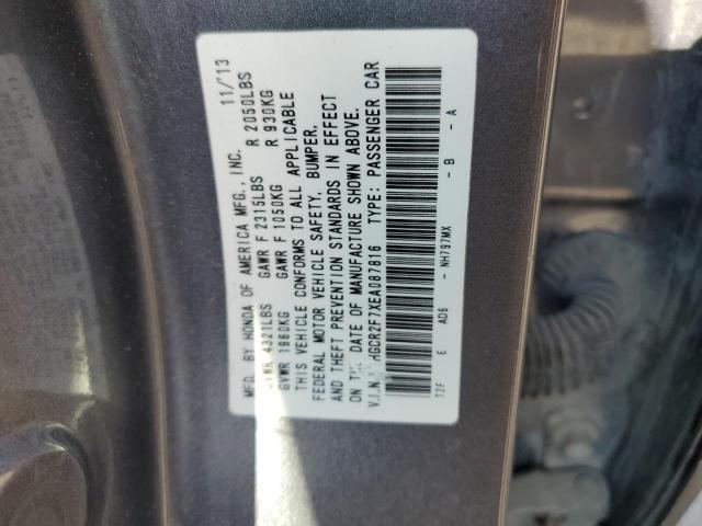 VIN 1HGCR2F7XEA087816 2014 Honda Accord, EX no.12