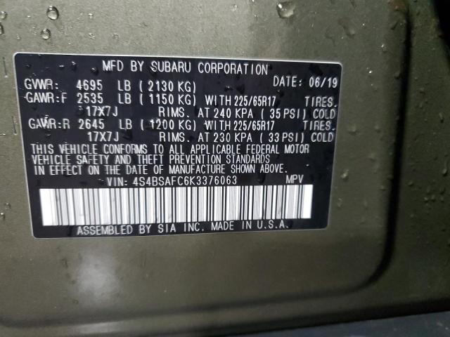 2019 SUBARU OUTBACK 2. - 4S4BSAFC6K3376063