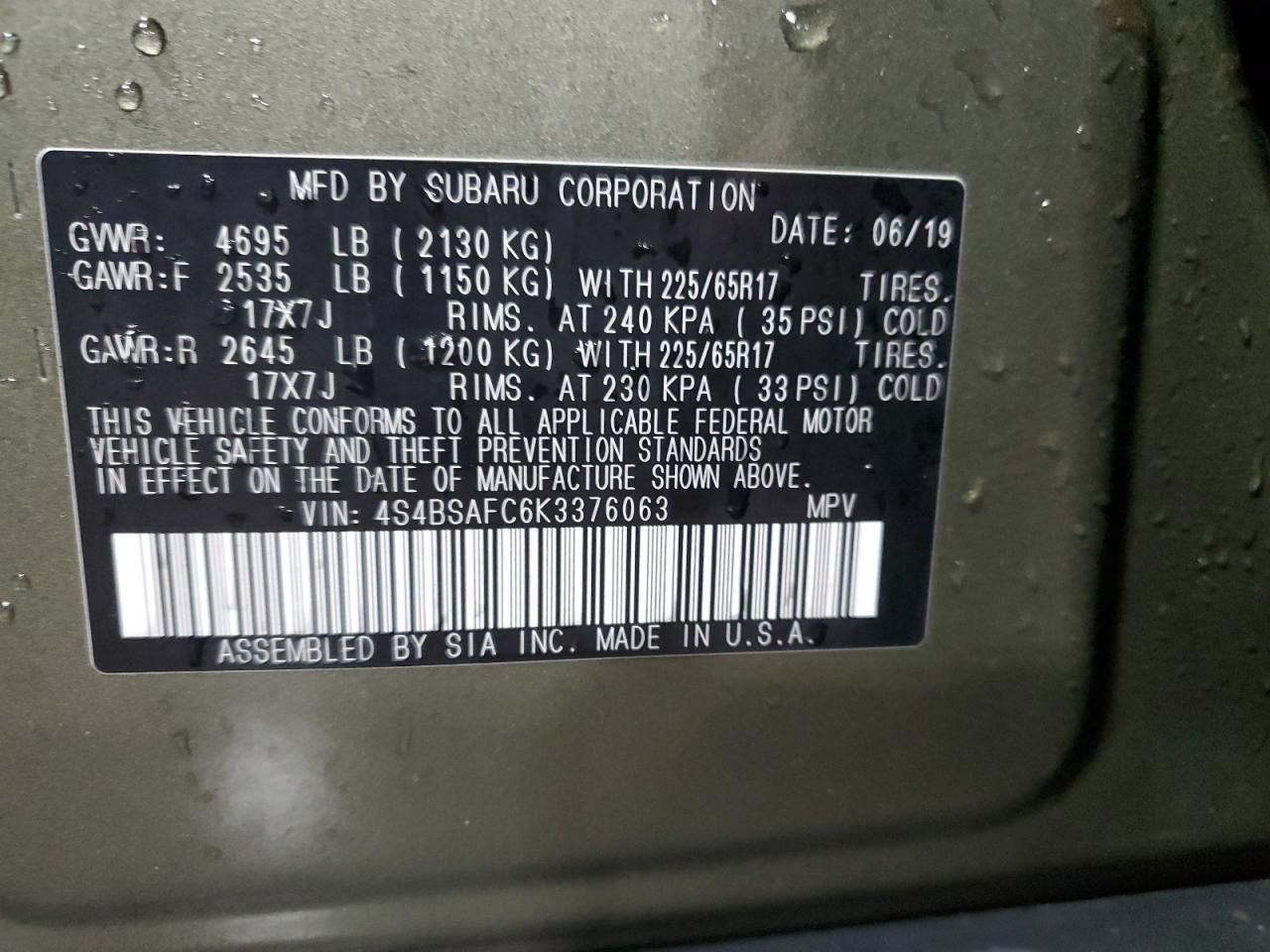 SUBARU OUTBACK 2.5I PREMIUM