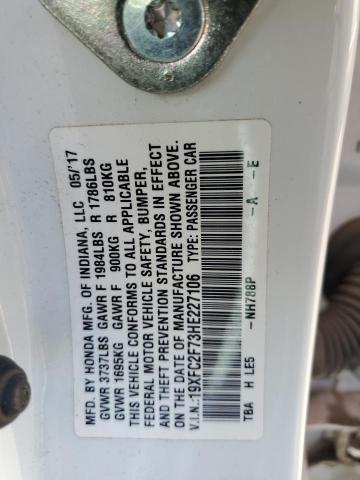 2017 HONDA CIVIC EX - 19XFC2F73HE227106