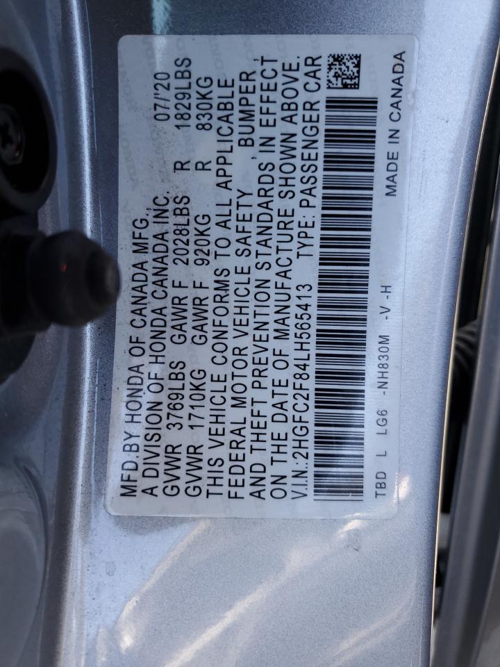 Lot #2976709862 2020 HONDA CIVIC SPOR