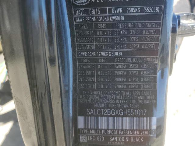 2016 LAND ROVER DISCOVERY - SALCT2BGXGH551017