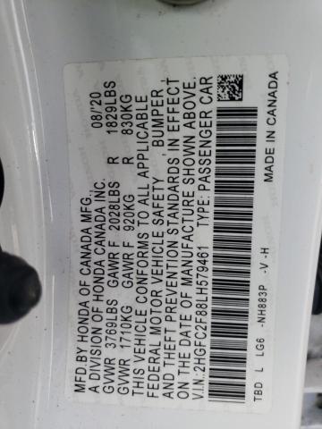 2020 HONDA CIVIC SPOR - 2HGFC2F88LH579461