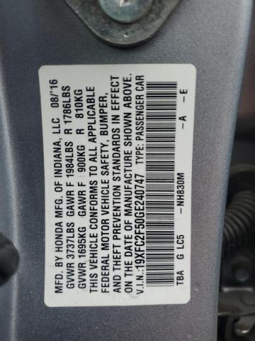 2016 HONDA CIVIC LX - 19XFC2F50GE240747