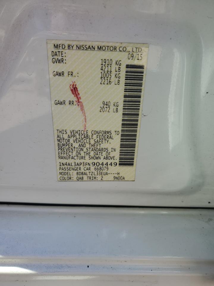 Lot #2972643896 2015 NISSAN ALTIMA 2.5