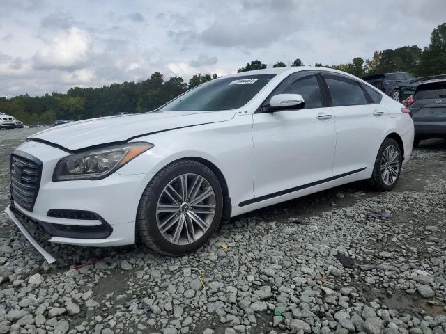 GENESIS G80 BASE 2018 white  gas KMHGN4JE4JU238537 photo #1