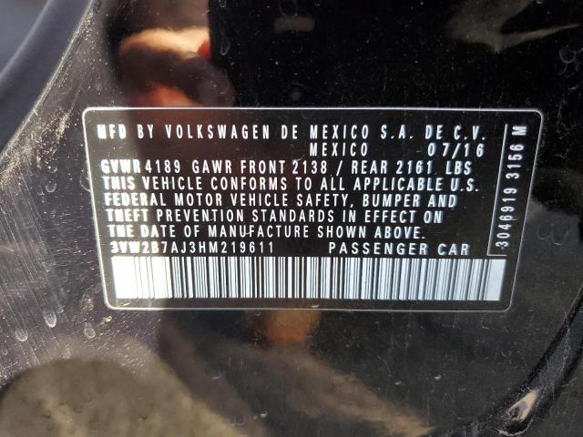 2017 VOLKSWAGEN JETTA S - 3VW2B7AJ3HM219611