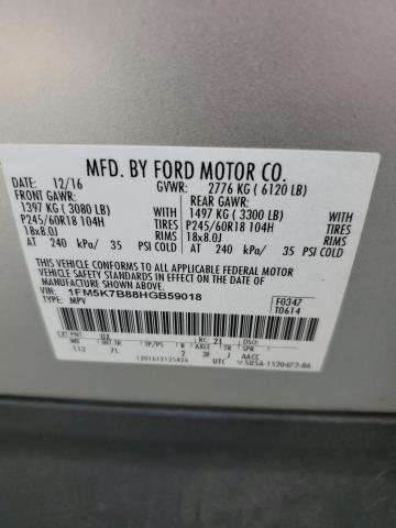 VIN 1FM5K7B88HGB59018 2017 Ford Explorer no.14